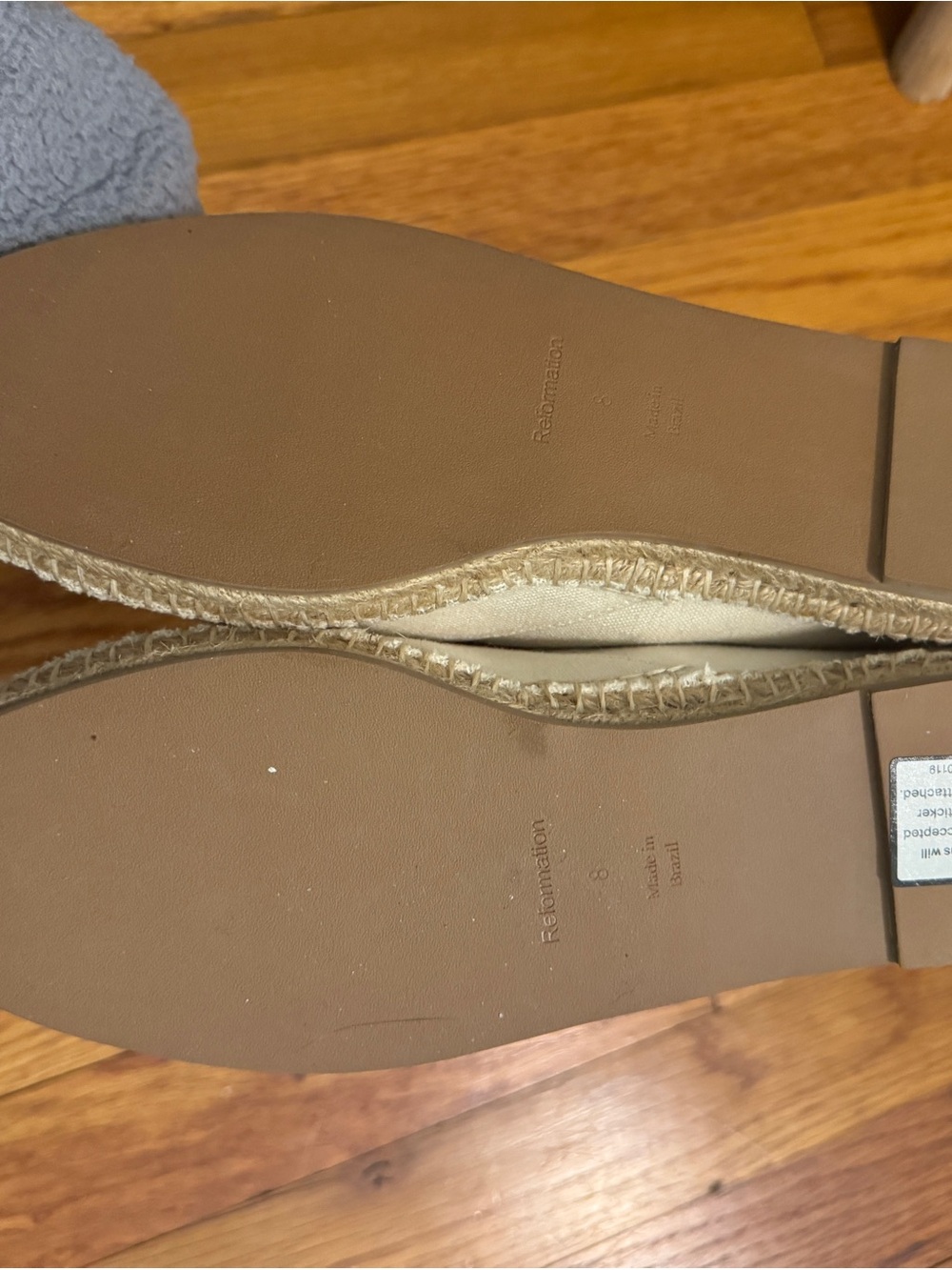 Reformation Cream Lace-Up Espadrille Flats - Picture 4 of 4